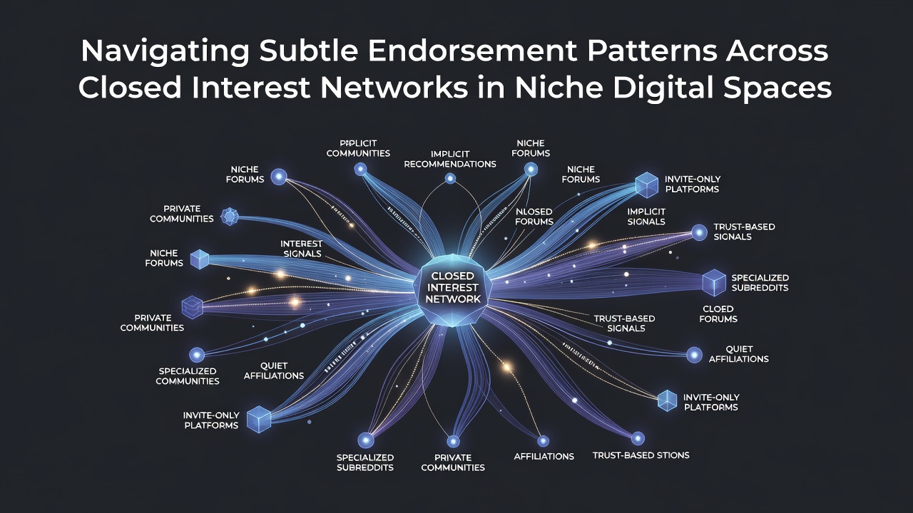 Navigating Subtle Endorsement Patterns Across Closed Interest Networks in Niche Digital Spaces